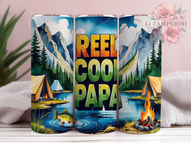 Fishing Dad 20oz Tumbler Wrap, Father's Day Fishing Gift, 20oz Sublimation Wrap, Cool Papa Design, Custom Fishing Drinkware, Reel Cool Papa Tumbler, Outdoor Enthusiast Gift Sublimation Li Zamperini 