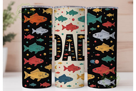 Fishing Dad 20oz Tumbler Wrap Sublimation PixelChick 