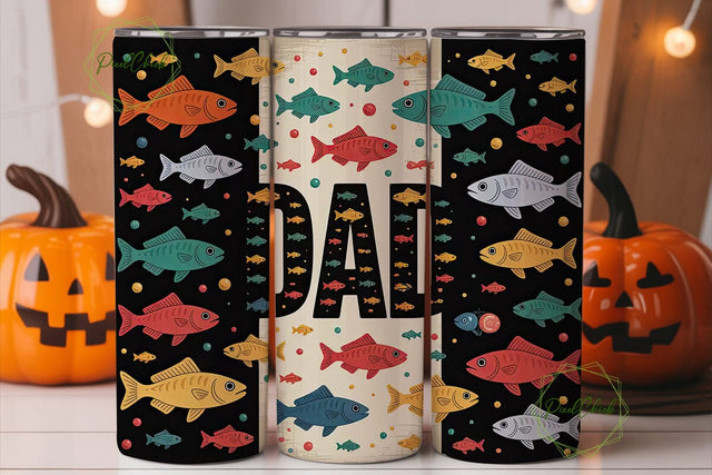 Fishing Dad 20oz Tumbler Wrap Sublimation PixelChick 