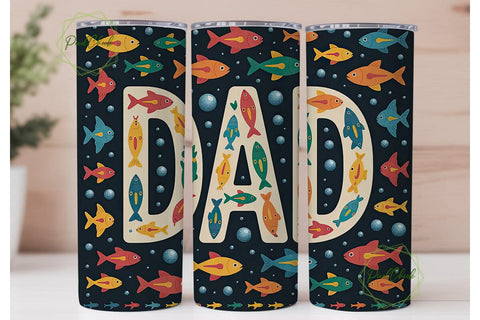 Fishing Dad 20oz Tumbler Wrap Sublimation PixelChick 