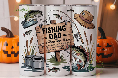Fishing Dad 20oz Tumbler Wrap Sublimation PixelChick 