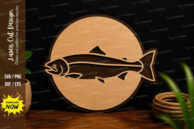Fishing Fish Silhouette Laser Cut Svg Design SVG Regulrcrative 