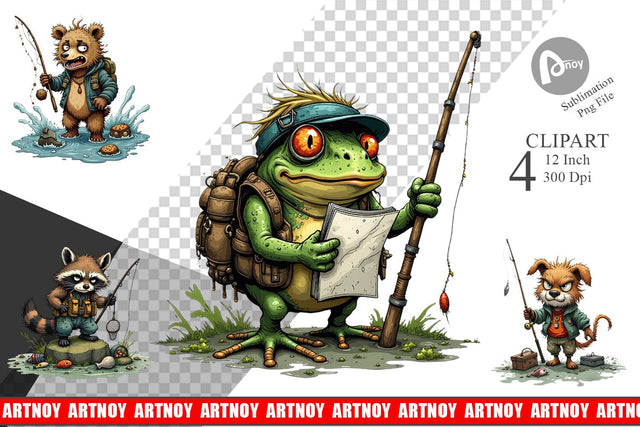 Fishing Grumps Clipart Sublimation artnoy 