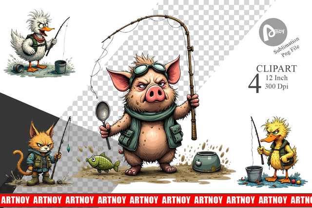 Fishing Grumps Clipart Sublimation artnoy 