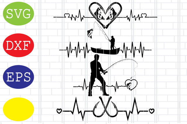 Fishing Heartbeat Svg, Fly Fishing Svg, Fishing Life Svg, Fisherman Svg, Jpg, Eps, Dxf Files SVG DigitalSvgFiles 