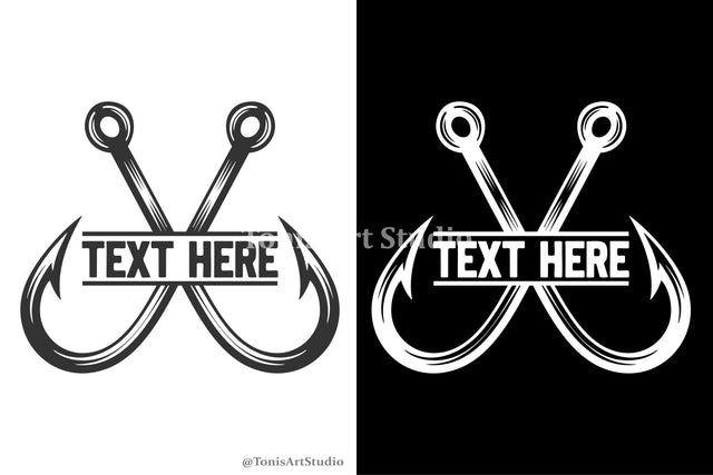 Fishing Hook Monogram SVG Split Name Svg SVG TonisArtStudio 