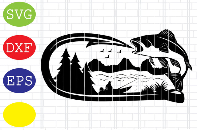 Fishing Hook Svg, Outdoor Fishing Svg, Bass Fishing Svg, Jpg, Eps, Dxf Files SVG DigitalSvgFiles 