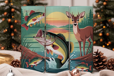 Fishing & Hunting 20oz Tumbler Wrap Sublimation DesignSVG 