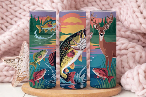 Fishing & Hunting 20oz Tumbler Wrap Sublimation DesignSVG 