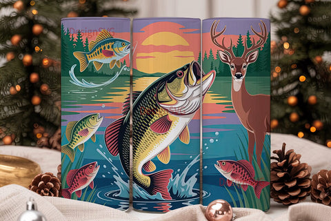 Fishing & Hunting 20oz Tumbler Wrap Sublimation DesignSVG 