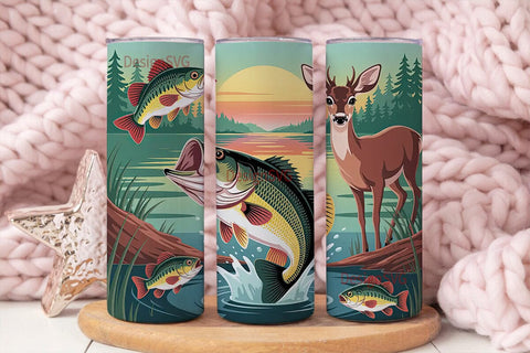 Fishing & Hunting 20oz Tumbler Wrap Sublimation DesignSVG 