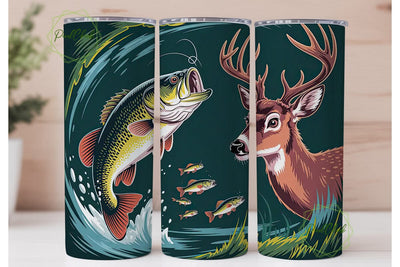Fishing & Hunting 20oz Tumbler Wrap Sublimation PixelChick 