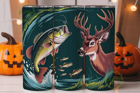 Fishing & Hunting 20oz Tumbler Wrap Sublimation PixelChick 