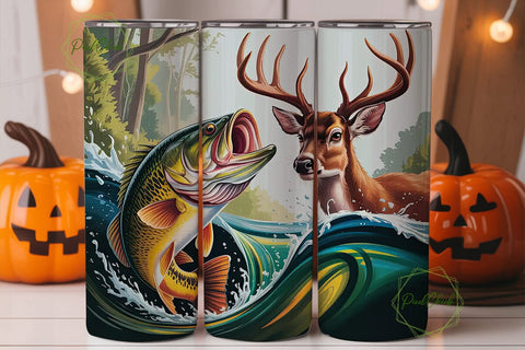 Fishing & Hunting 20oz Tumbler Wrap Sublimation PixelChick 