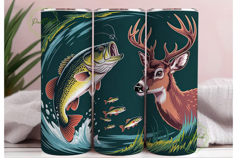 Fishing & Hunting 20oz Tumbler Wrap Sublimation PixelChick 