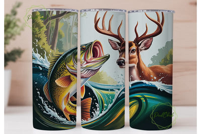 Fishing & Hunting 20oz Tumbler Wrap Sublimation PixelChick 