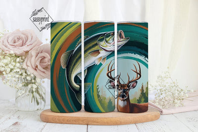Fishing & Hunting 20oz Tumbler Wrap Sublimation sassyprint 