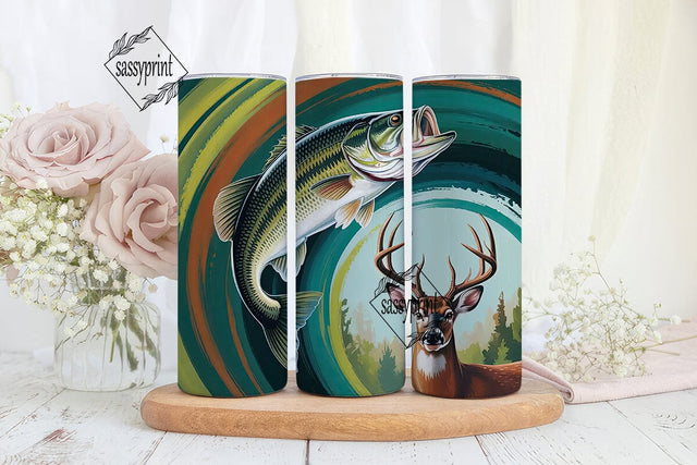 Fishing & Hunting 20oz Tumbler Wrap Sublimation sassyprint 