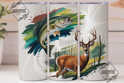 Fishing & Hunting 20oz Tumbler Wrap Sublimation sassyprint 