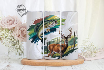 Fishing & Hunting 20oz Tumbler Wrap Sublimation sassyprint 