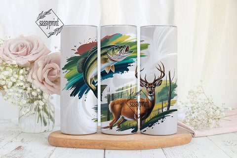 Fishing & Hunting 20oz Tumbler Wrap Sublimation sassyprint 
