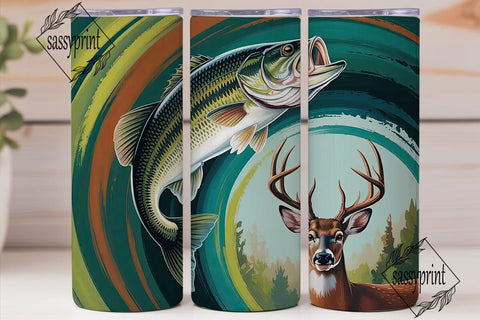 Fishing & Hunting 20oz Tumbler Wrap Sublimation sassyprint 