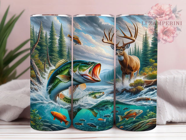 Fishing Hunting Outdoor Sportsman Tumbler Wrap, Hunting Tumbler, Outdoor Tumbler, 20oz Tumbler Wrap, Sublimation Design, Sportsman Tumbler, Nature Lover Tumble Sublimation Li Zamperini 