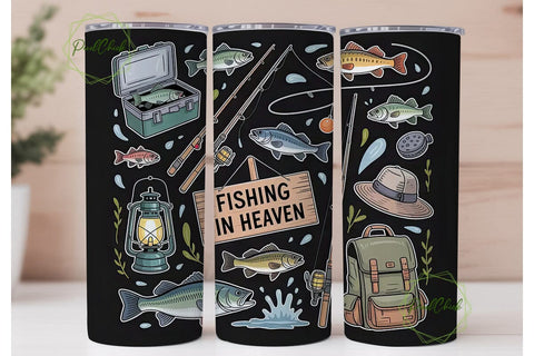 Fishing in Heaven 20oz Tumbler Wrap Sublimation PixelChick 