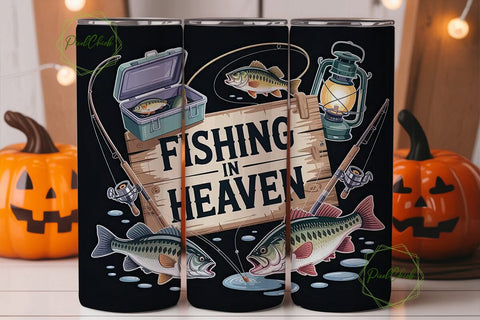 Fishing in Heaven 20oz Tumbler Wrap Sublimation PixelChick 