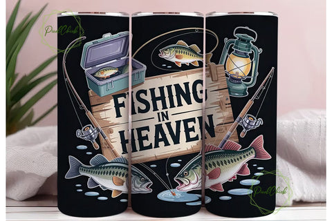 Fishing in Heaven 20oz Tumbler Wrap Sublimation PixelChick 