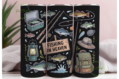 Fishing in Heaven 20oz Tumbler Wrap Sublimation PixelChick 