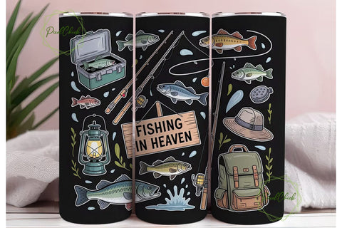 Fishing in Heaven 20oz Tumbler Wrap Sublimation PixelChick 