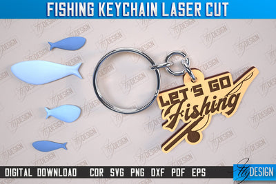 Fishing Keychain Laser Cut | Keychain Inscriptions | Gift for Fisherman | CNC File SVG Fly Design 