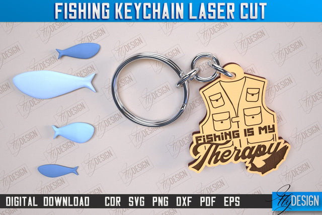 Fishing Keychain Laser Cut | Keychain Inscriptions | Gift for Fisherman | CNC File SVG Fly Design 