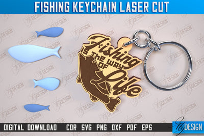 Fishing Keychain Laser Cut | Keychain Inscriptions | Gift for Fisherman | CNC File SVG Fly Design 