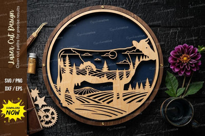 Fishing Lake Scene laser Cut svg Cutting file, fishing svg, lake fishing scene svg, SVG Regulrcrative 