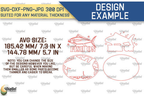 Fishing Layered Signs Laser Cut Bundle. Wood Fishing Decor SVG Evgenyia Guschina 