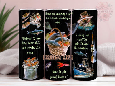 Fishing life 20oz Skinny Tumbler Sublimation Designs, PNG File Digital Download, 20oz Tumbler Wrap PNG, Straight & Tapered Tumbler Wrap, Instant Digital Download Sublimation Li Zamperini 