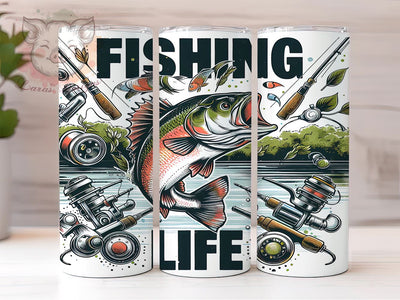 Fishing Life 20oz Tumbler Png, Straight & Tapered Tumbler Png, Fishing Tumbler Png, Digital Download PNG Sublimation Lara' s Designs 
