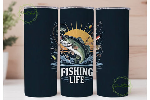 Fishing Life 20oz Tumbler Wrap Sublimation PixelChick 