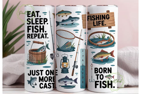 Fishing Life 20oz Tumbler Wrap Sublimation PixelChick 