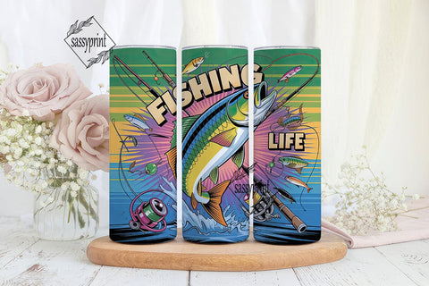 Fishing Life 20oz Tumbler Wrap Sublimation sassyprint 