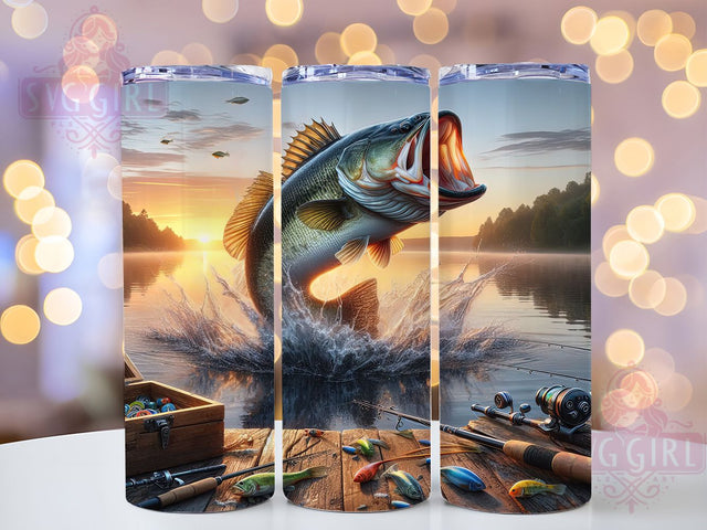 Fishing Life Bass Catch Outdoor Adventure Tumbler, 20oz Fishing Tumbler Design, Fisherman Gift Wrap, Outdoor Adventure Tumbler, Lake Life Sublimation Wrap, Bass Fishing Tumbler Sublimation SvggirlplusArt 
