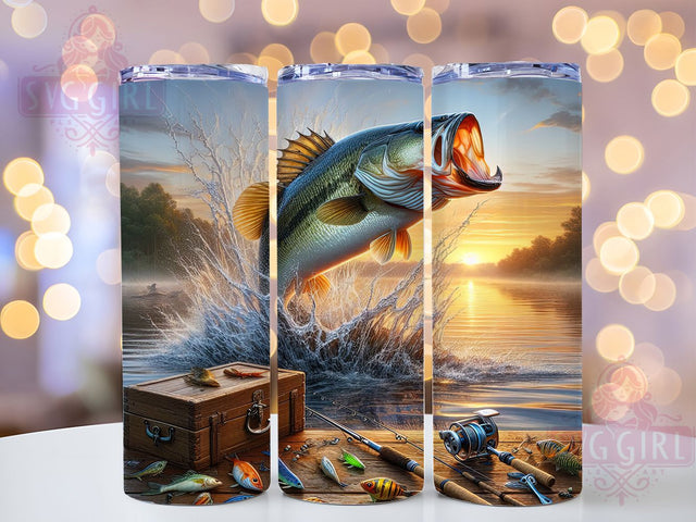Fishing Life Bass Catch Outdoor Adventure Tumbler, 20oz Fishing Tumbler Design, Fisherman Gift Wrap, Outdoor Adventure Tumbler, Lake Life Sublimation Wrap, Bass Fishing Tumbler Sublimation SvggirlplusArt 