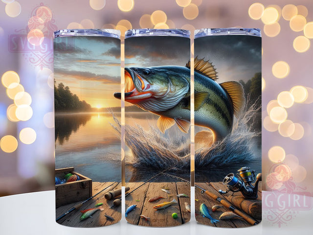 Fishing Life Bass Catch Outdoor Adventure Tumbler, 20oz Fishing Tumbler Design, Fisherman Gift Wrap, Outdoor Adventure Tumbler, Lake Life Sublimation Wrap, Bass Fishing Tumbler Sublimation SvggirlplusArt 
