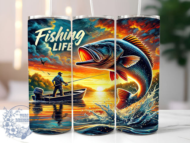 Fishing Lover 20oz Sportsman Tumbler Wrap, Fisherman Mug, 20oz Drinkware, Outdoor Life Cup, Angler Gift, Fishing Lover Tumbler, Sportsman Drinkware Sublimation ToriDesigns 