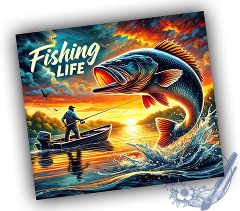 Fishing Lover 20oz Sportsman Tumbler Wrap, Fisherman Mug, 20oz Drinkware, Outdoor Life Cup, Angler Gift, Fishing Lover Tumbler, Sportsman Drinkware Sublimation ToriDesigns 