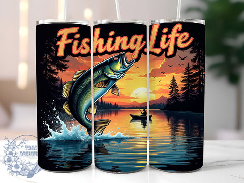 Fishing Lover 20oz Sportsman Tumbler Wrap, Fisherman Mug, 20oz Drinkware, Outdoor Life Cup, Angler Gift, Fishing Lover Tumbler, Sportsman Drinkware Sublimation ToriDesigns 