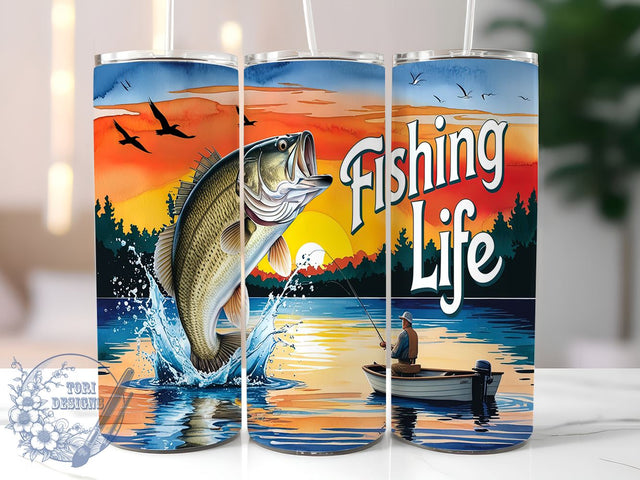 Fishing Lover 20oz Sportsman Tumbler Wrap, Fisherman Mug, 20oz Drinkware, Outdoor Life Cup, Angler Gift, Fishing Lover Tumbler, Sportsman Drinkware Sublimation ToriDesigns 
