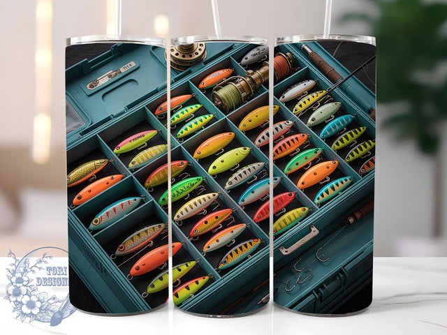 Fishing Lure Angler Tumbler, Fishing Lure Design, 20oz Tumbler Wrap, Sublimation Design, Outdoor Sports Gift, Angler Tumbler Wrap, Men's Fishing Wrap Sublimation ToriDesigns 